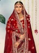 Designer Maroon Bridal Lehenga Choli In Velvet